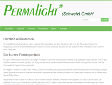 Tablet Screenshot of permalight.ch